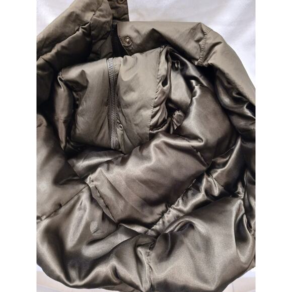 Old Navy Parka L Brown Coat Fur Trim Hood Warm Lined Winter Jacket Gorp Preppy - Picture 8 of 16